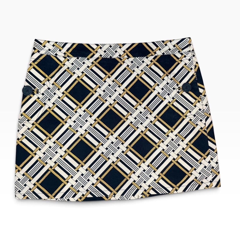 Vineyard Vines Nautical Rope Skirt Women 6 Navy Blue Preppy Mini GUC Skirt